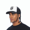 Cult's Mesh Back Trucker Hat "Divine Sounds" In Black/White