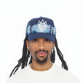 Cult's Mesh Back Trucker Hat "Mountains" In Dark Navy