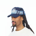 Cult's Mesh Back Trucker Hat "Mountains" In Dark Navy