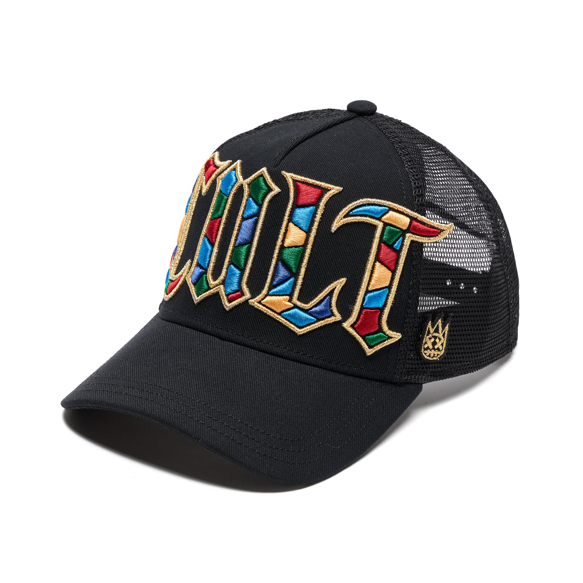 Cult's Mesh Back Trucker Hat "Stained Glass" In Black