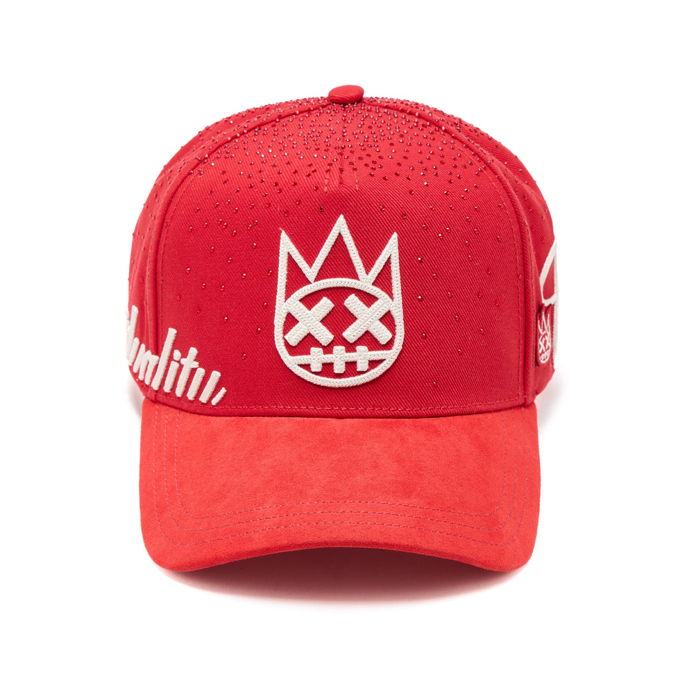 Cult's Mesh Back Trucker Hat "Crystal Burst" In Racing Red