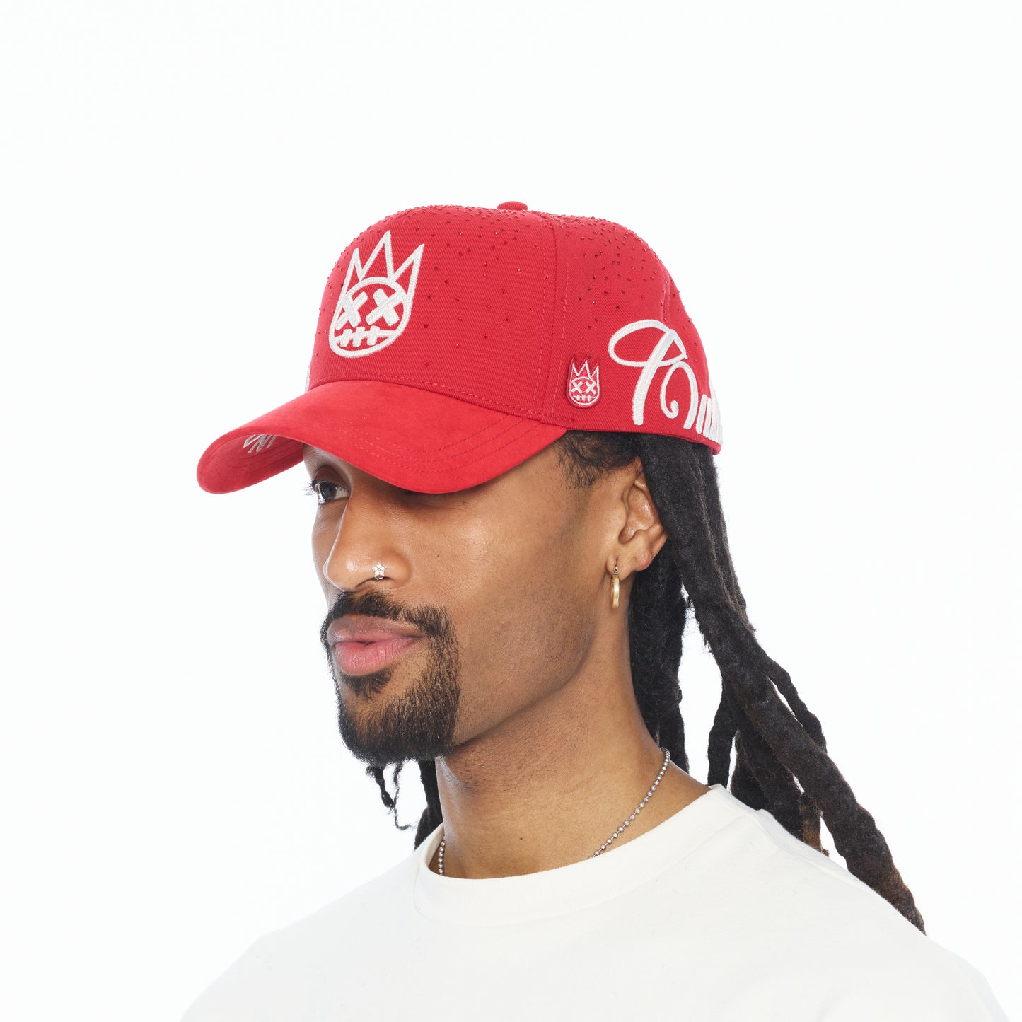 Cult's Mesh Back Trucker Hat "Crystal Burst" In Racing Red
