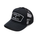 Cult's Mesh Back Trucker Hat "Loyalty Is Royalty" In Black
