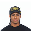 Cult's Mesh Back Trucker Hat "Lie To The Liars" In Black/Yellow