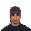 Cult's Mesh Back Trucker Hat "Camo Crystal Script" In Black Camo