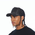 Cult's Mesh Back Trucker Hat "Camo Crystal Script" In Black Camo