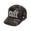 Cult's A Frame Trucker Hat "Old English Crystal Logo" In Black Camo