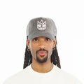 Cult's Mesh Back Logo Trucker Hat "Velour" In Charcoal Grey