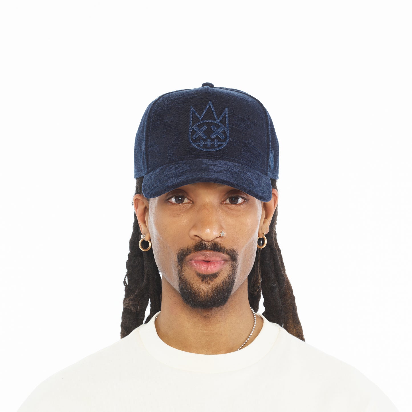 Cult's Mesh Back Trucker Hat "Jacquard" In Navy