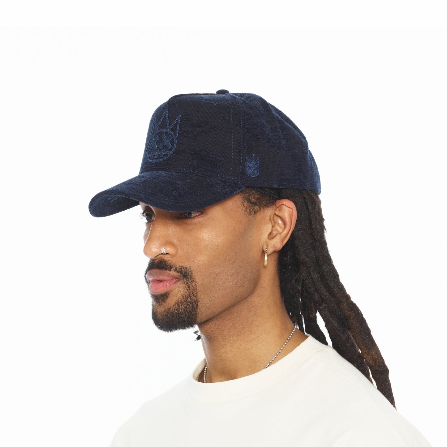 Cult's Mesh Back Trucker Hat "Jacquard" In Navy