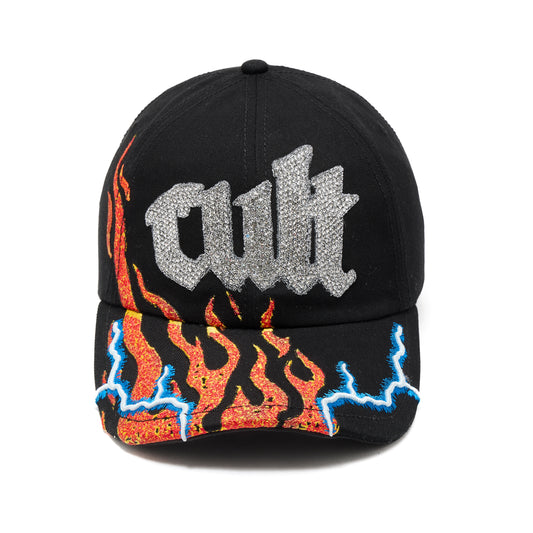 Cult's Mesh Back Trucker Hat "Flame" In Black