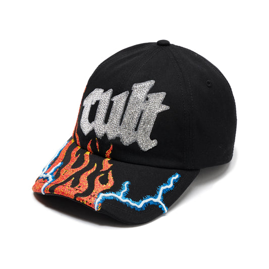Cult's Mesh Back Trucker Hat "Flame" In Black