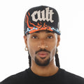 Cult's Mesh Back Trucker Hat "Flame" In Black