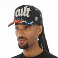 Cult's Mesh Back Trucker Hat "Flame" In Black