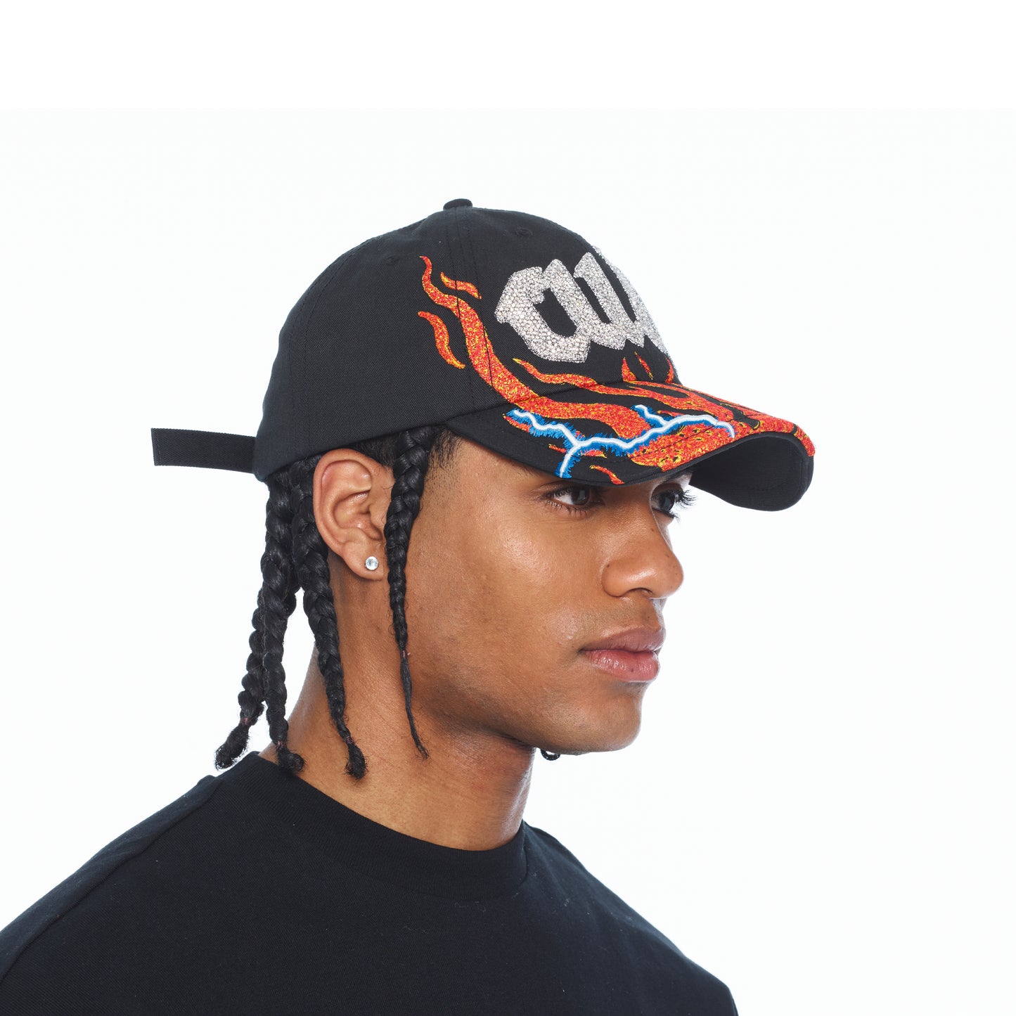 Cult's Mesh Back Trucker Hat "Flame" In Black