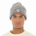 Cult's Knit Hat "Crystals And Pearls" In Charcoal Grey