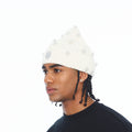 Cult's Knit Hat "All Over Crystals" In Winter White