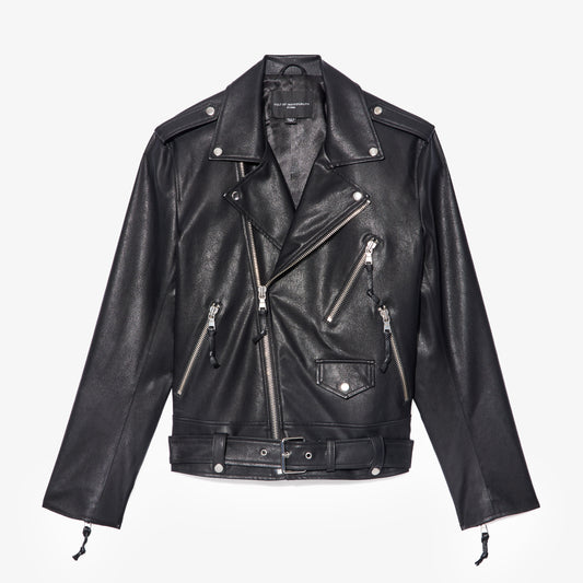 Cult's Classic Vegan Leather Moto Jacket in Black