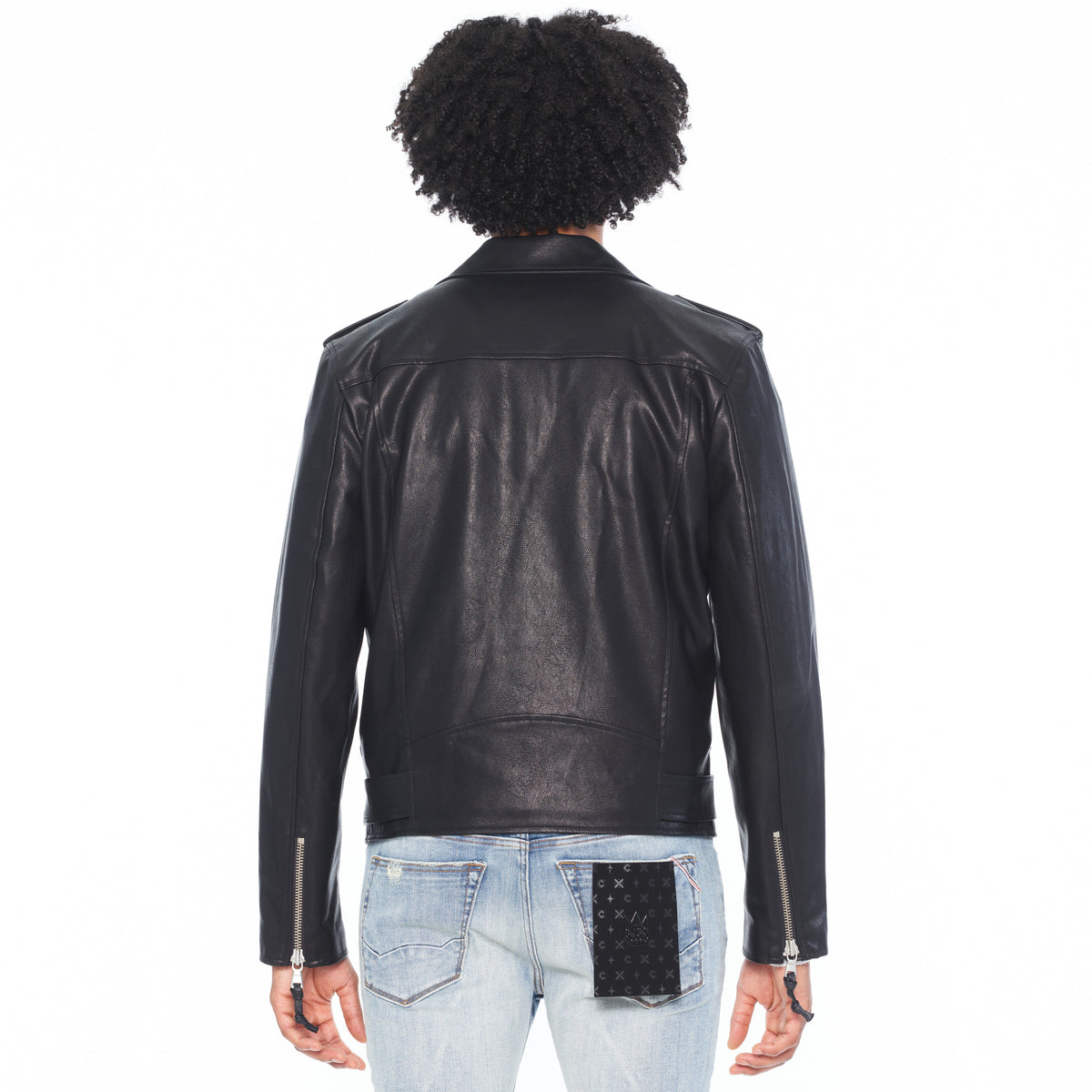 Cult's Classic Vegan Leather Moto Jacket in Black