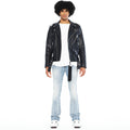 Cult's Classic Vegan Leather Moto Jacket in Black