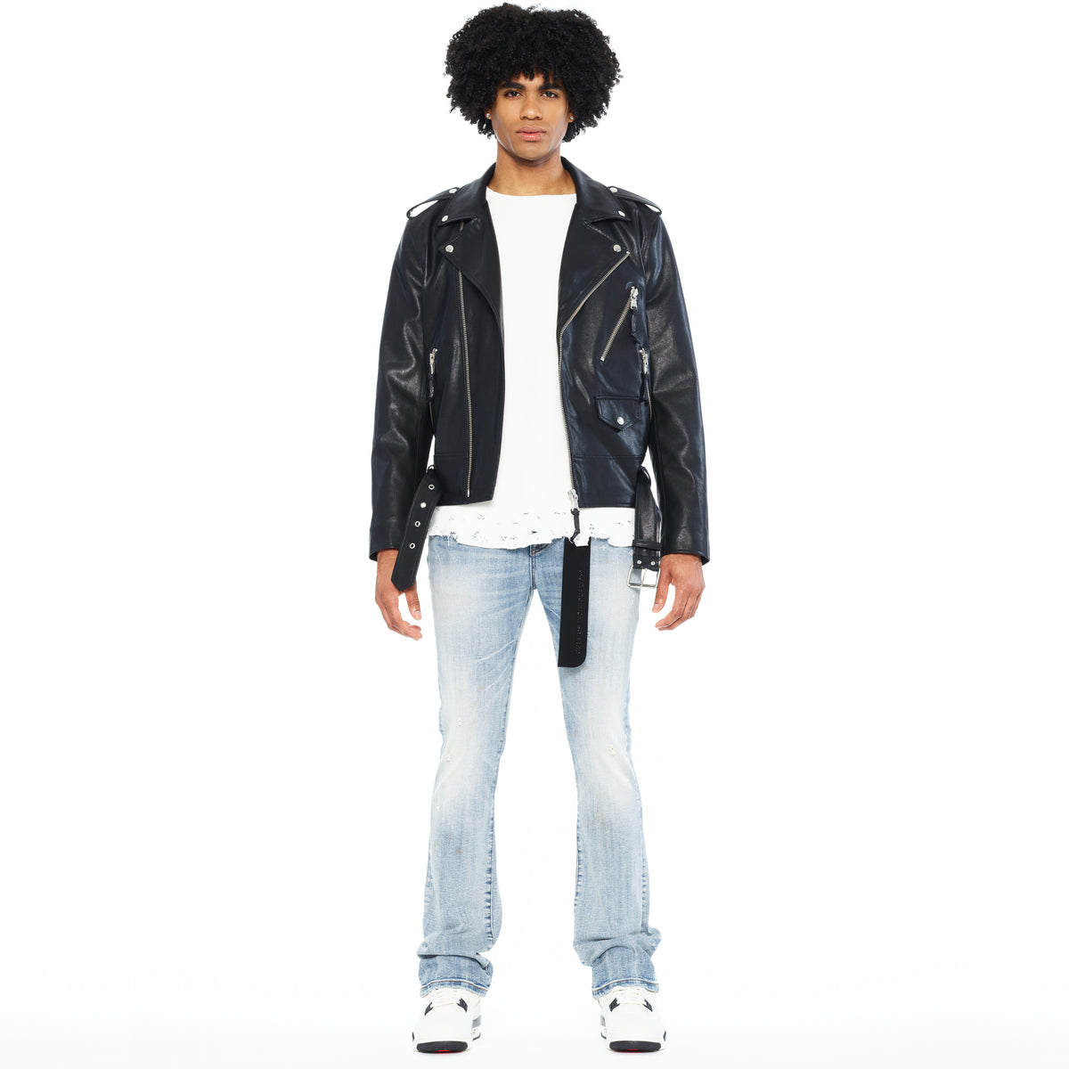 Cult's Classic Vegan Leather Moto Jacket in Black