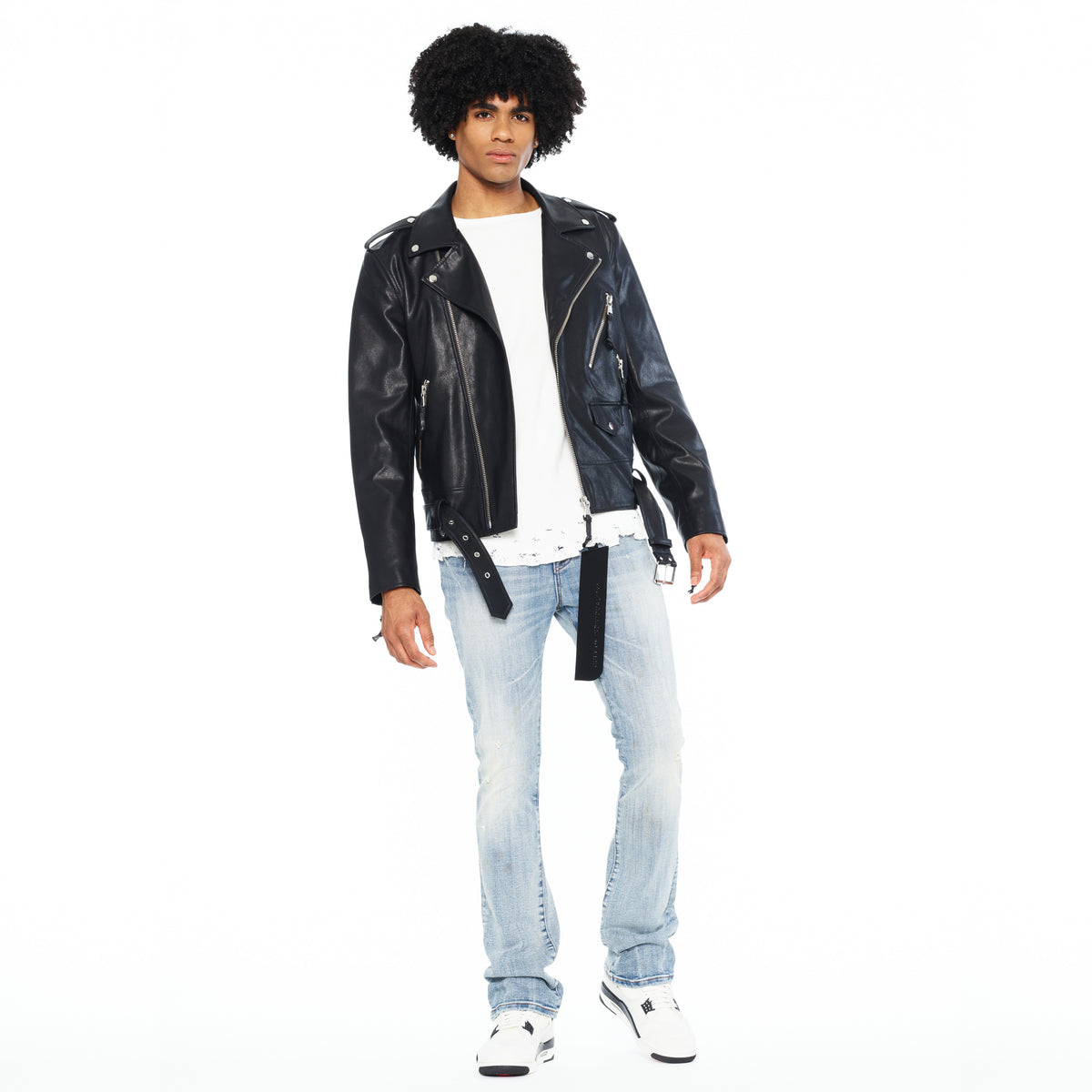 Cult's Classic Vegan Leather Moto Jacket in Black