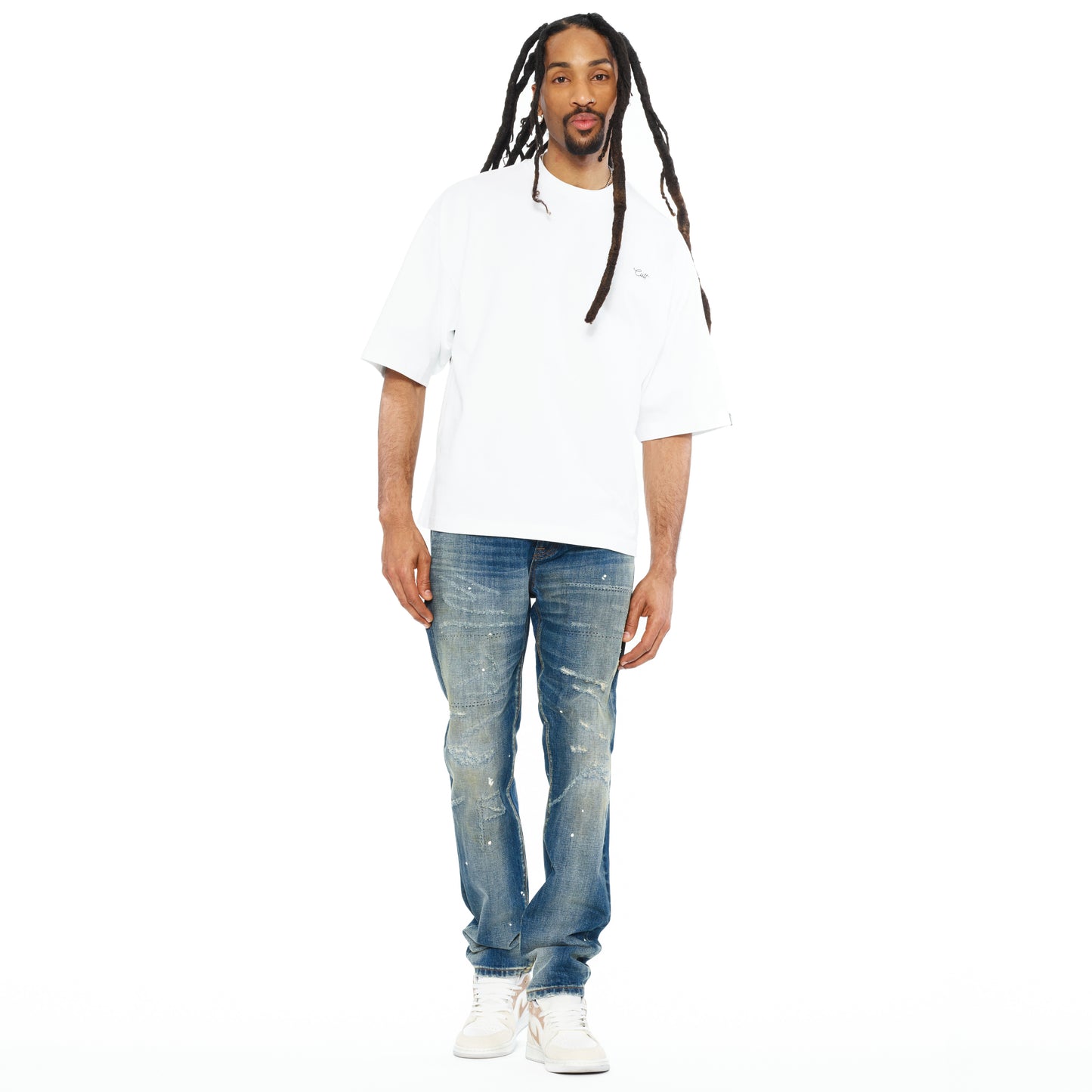 Cult's Oversized Short Sleeve Crew Neck Tee In White