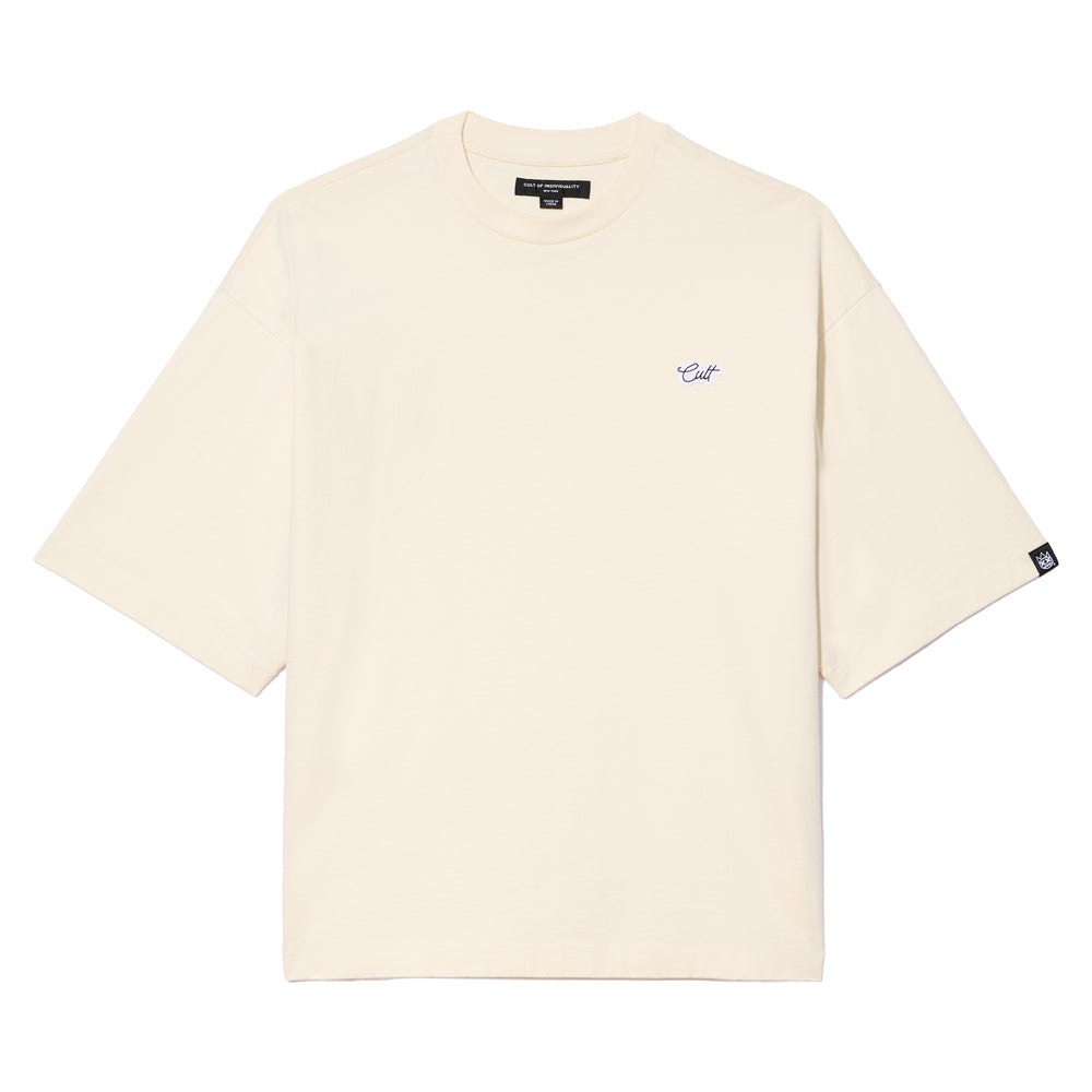 Cult's Oversized Short Sleeve Crew Neck Tee In Winter White