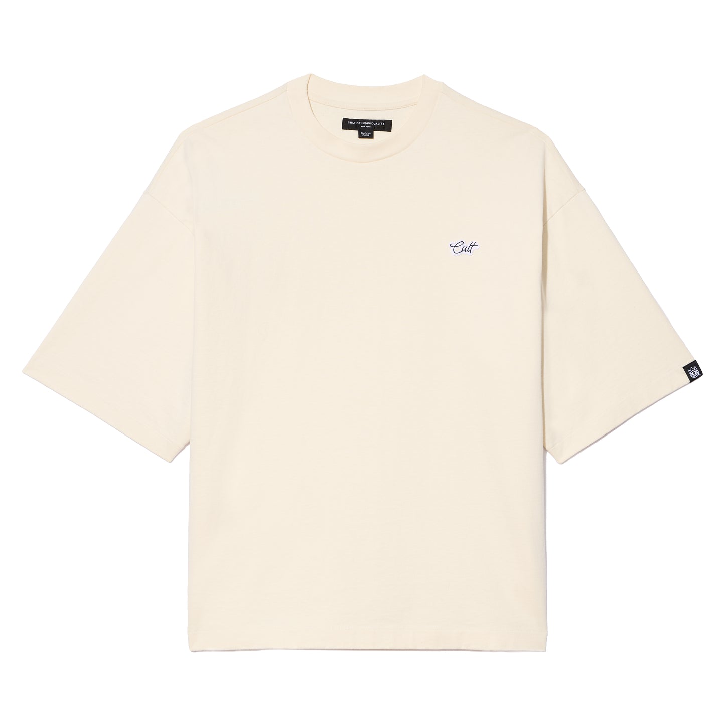 Cult's Oversized Short Sleeve Crew Neck Tee In Winter White