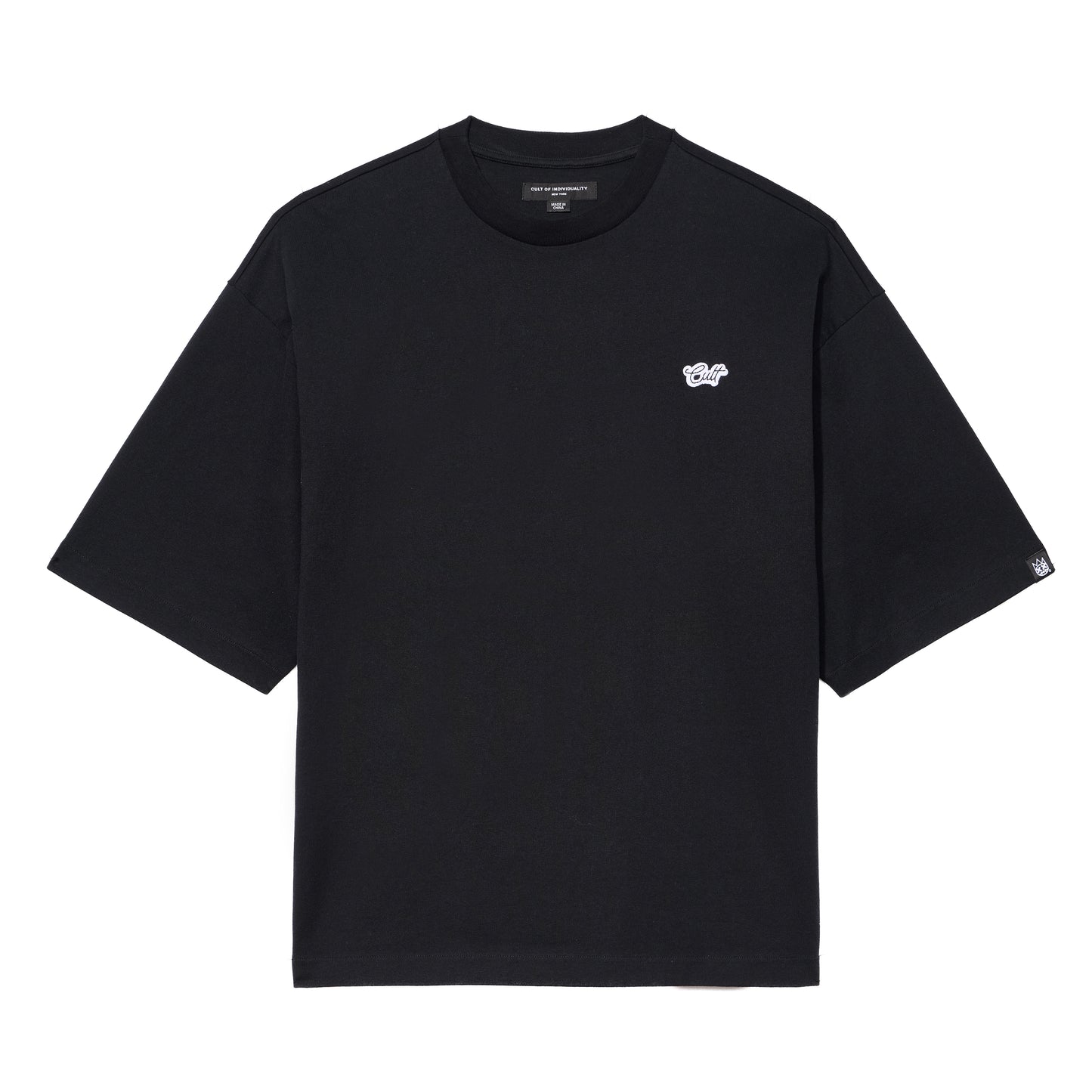 Cult's Oversized Short Sleeve Crew Neck Tee In Black