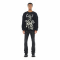 Cult's Vegan Leather Lenny Bootcut 603 Jeans In Black