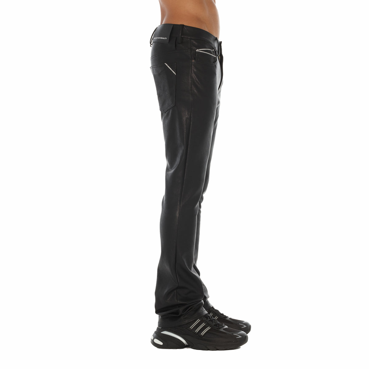 Cult's Vegan Leather Lenny Bootcut 603 Jeans In Black