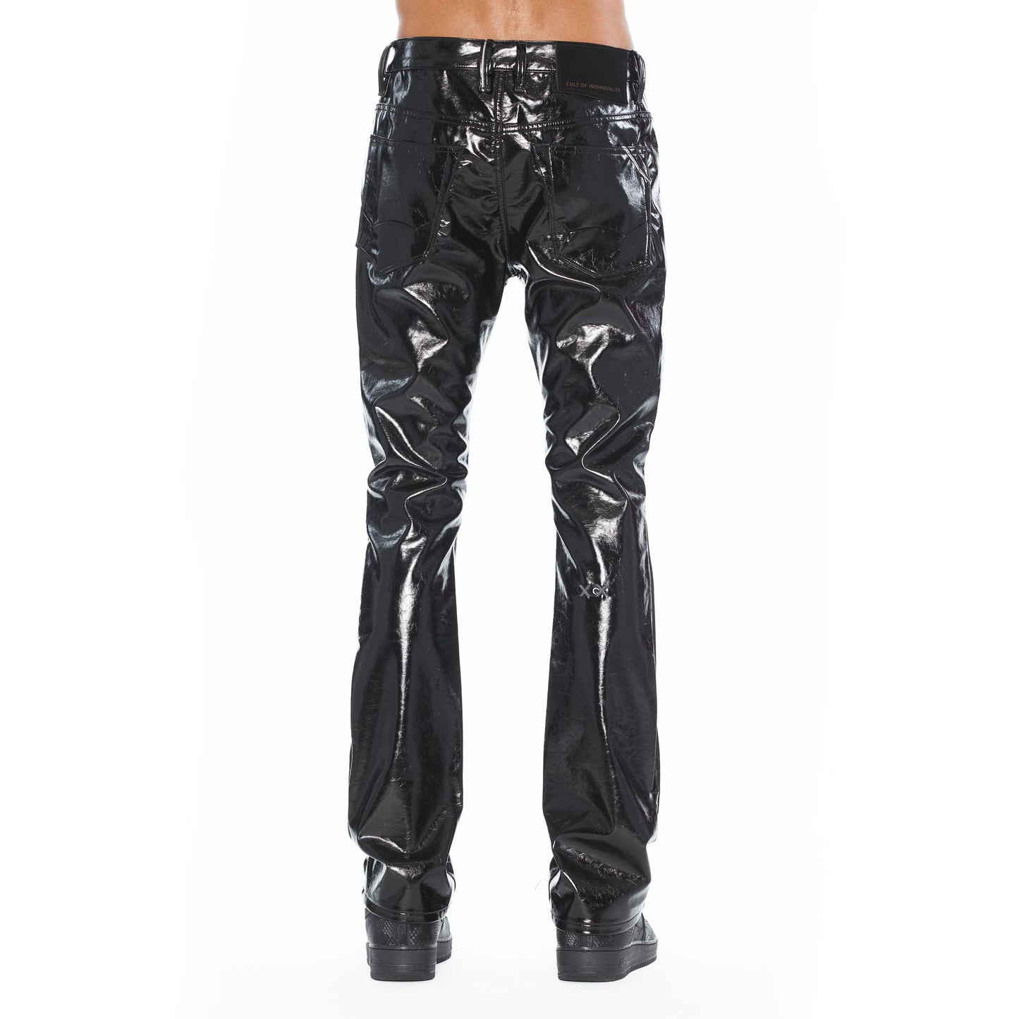 Cult's Patent Leather Lenny Bootcut 603 Jeans In Black