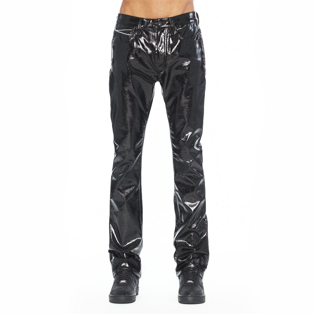 Cult's Patent Leather Lenny Bootcut 603 Jeans In Black