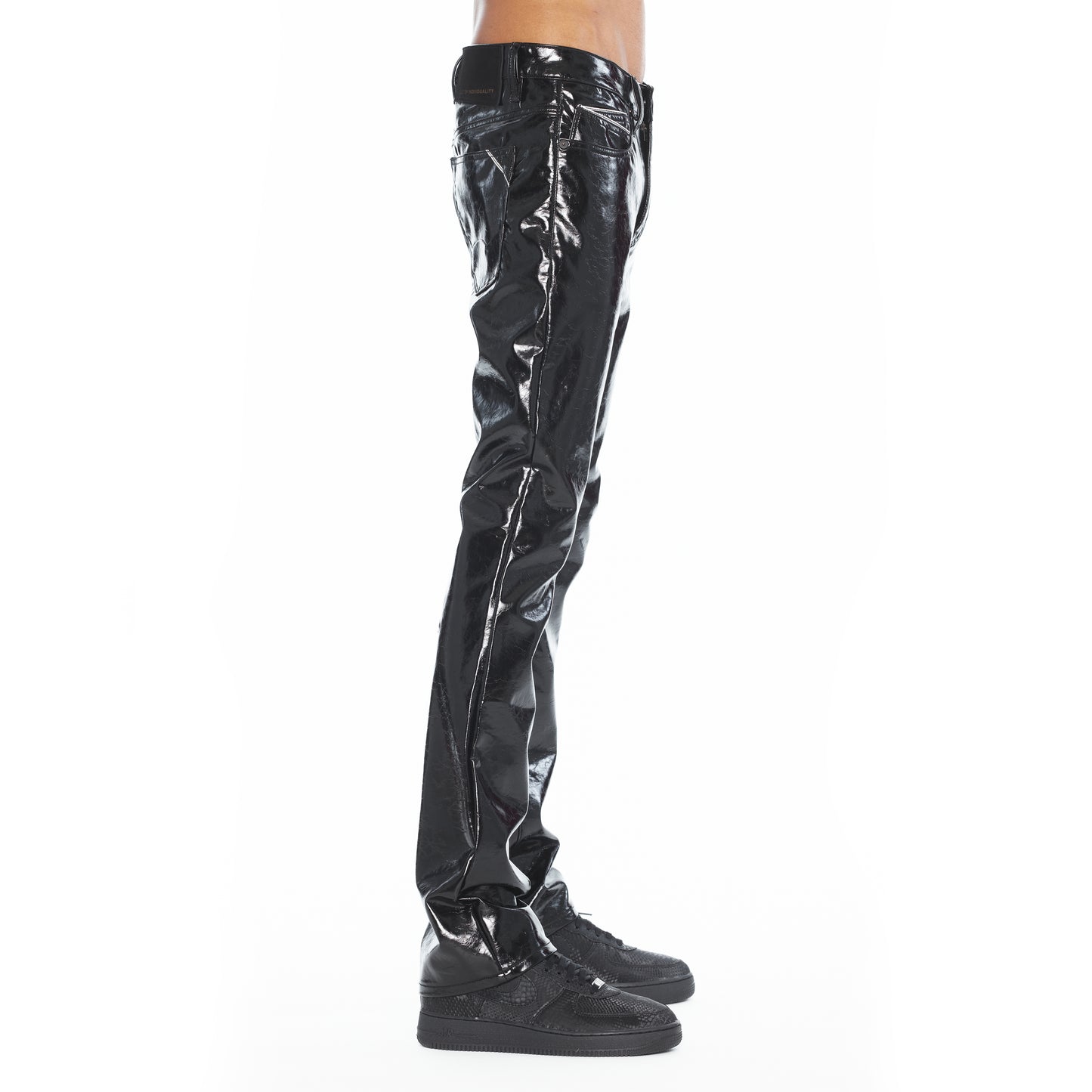 Cult's Patent Leather Lenny Bootcut 603 Jeans In Black