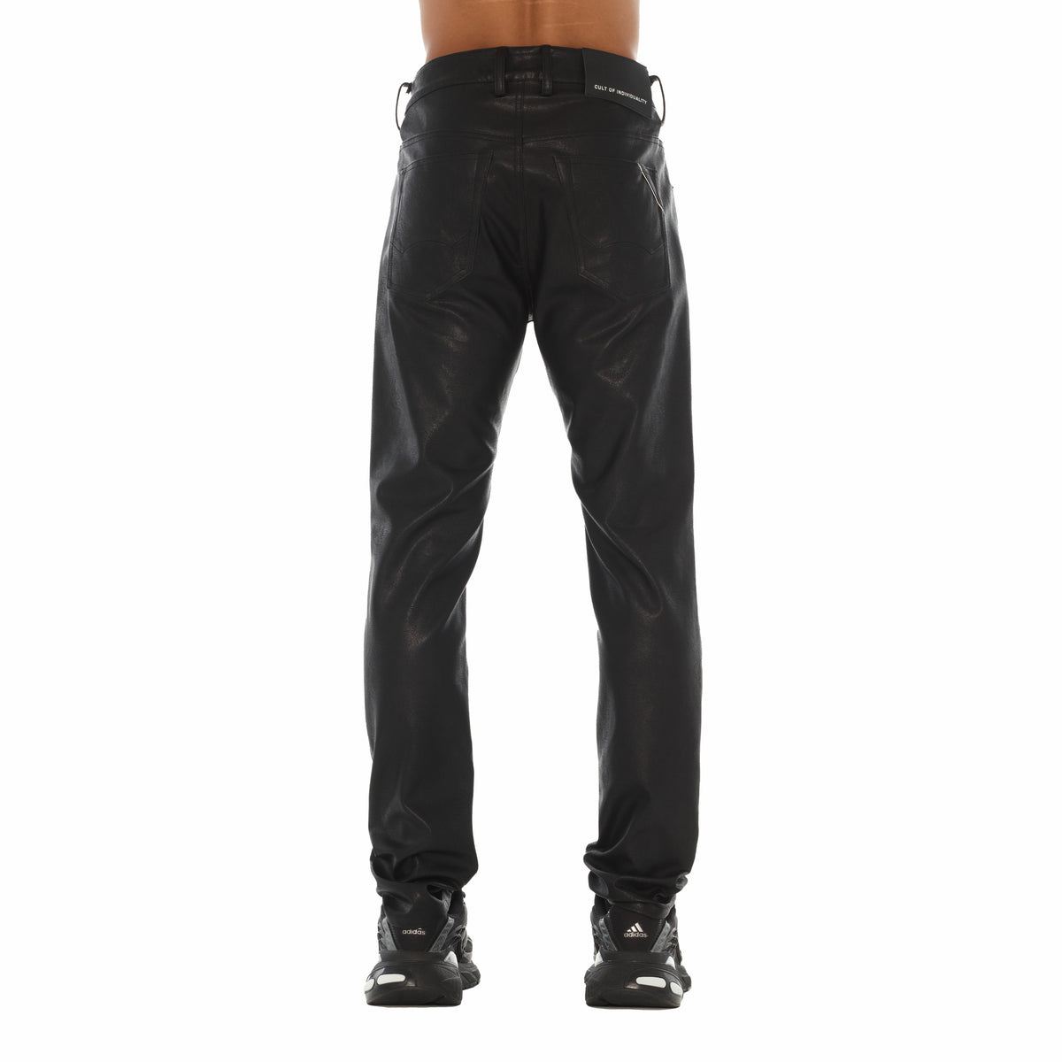 Cult's Vegan Leather Rocker Slim 602 Jeans In Black