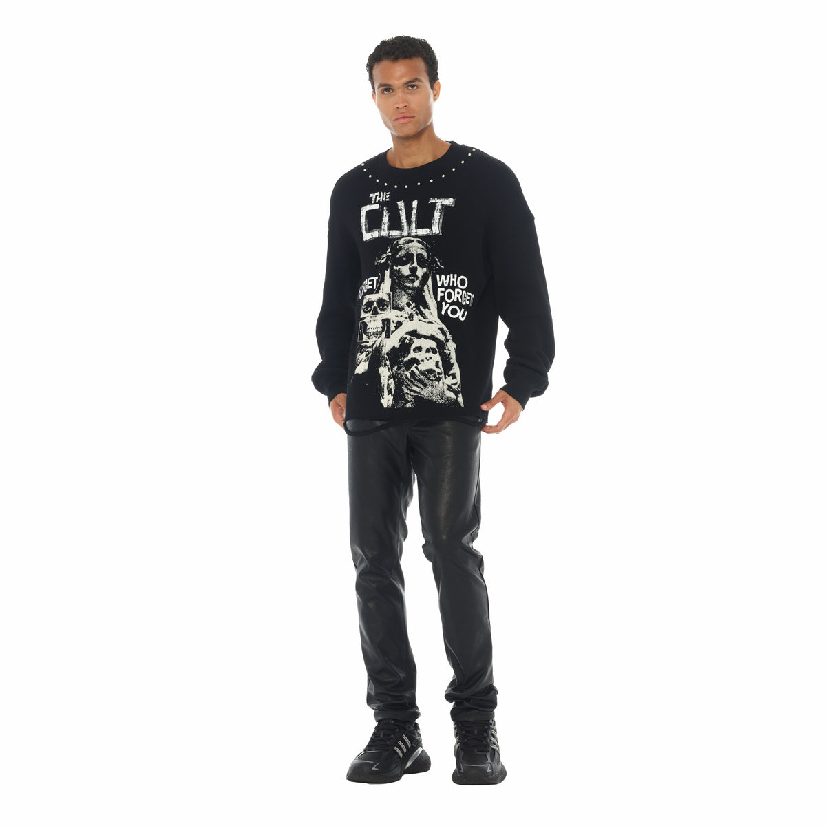 Cult's Vegan Leather Rocker Slim 602 Jeans In Black