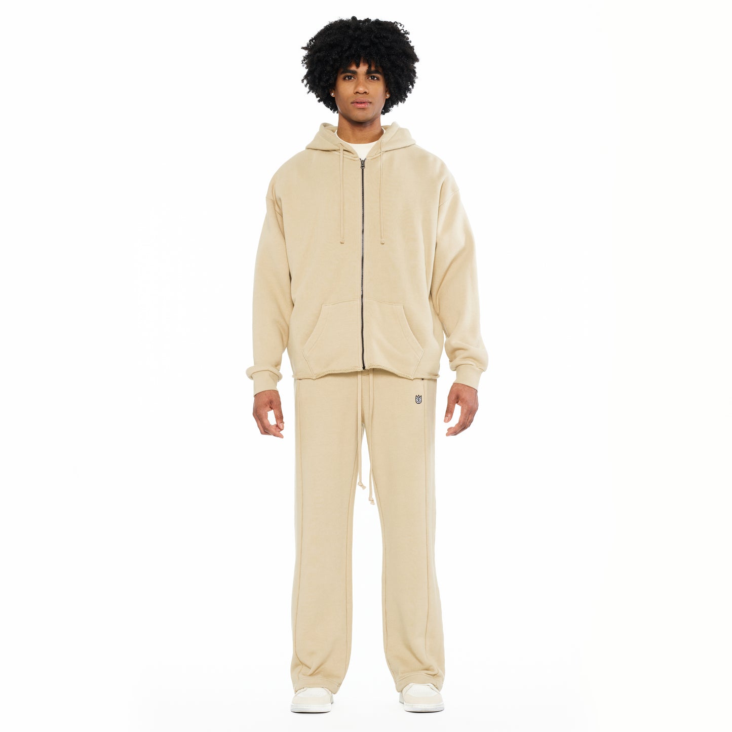 Cult's French Terry Open Hem Sweatpants 620 Grams In Cream