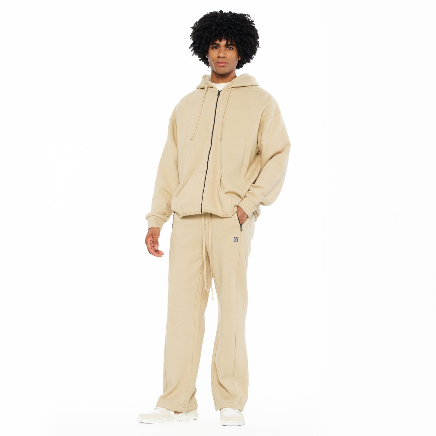 Cult's French Terry Open Hem Sweatpants 620 Grams In Cream