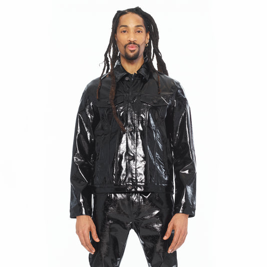 Cult's Type II Patent Leather Black Jacket In Black