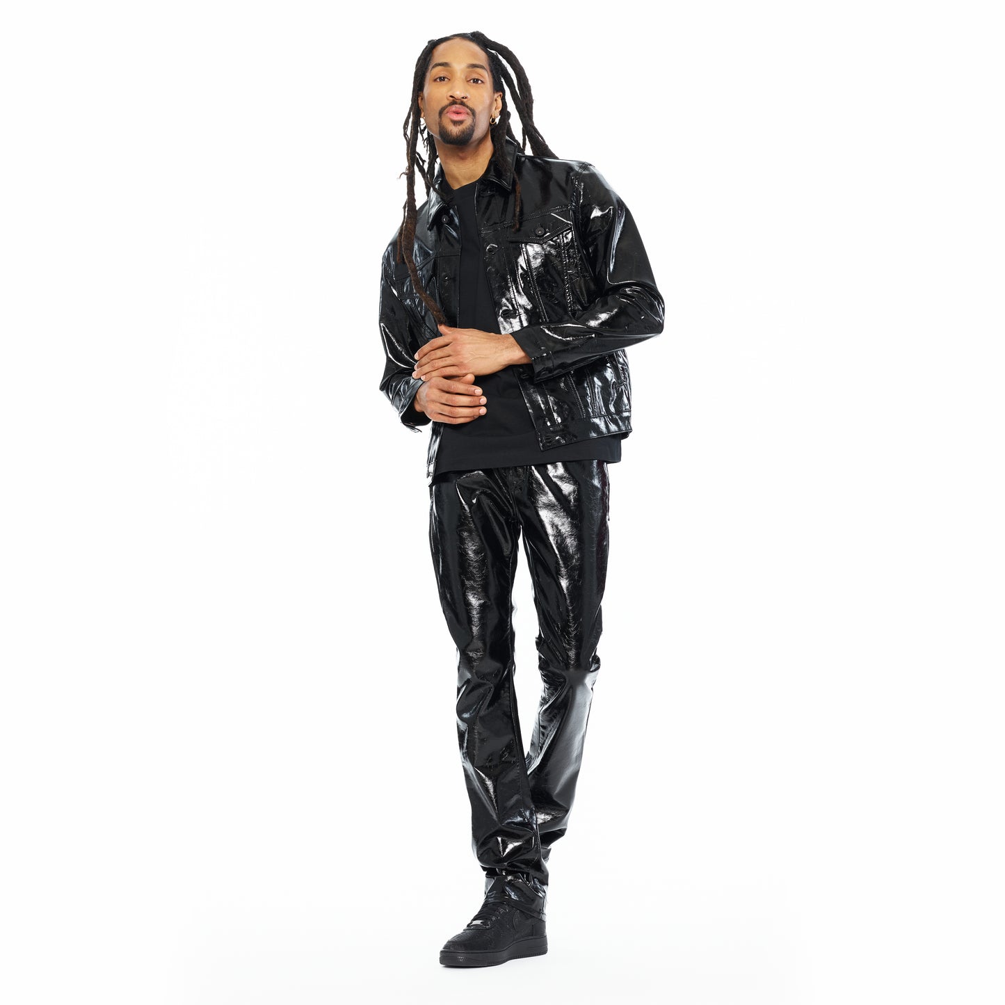 Cult's Type II Patent Leather Black Jacket In Black