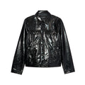 Cult's Type II Pattern Leather Black Jacket In Black