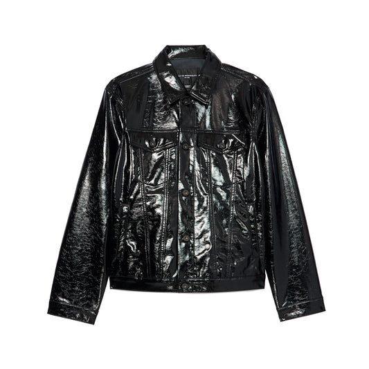 Cult's Type II Pattern Leather Black Jacket In Black
