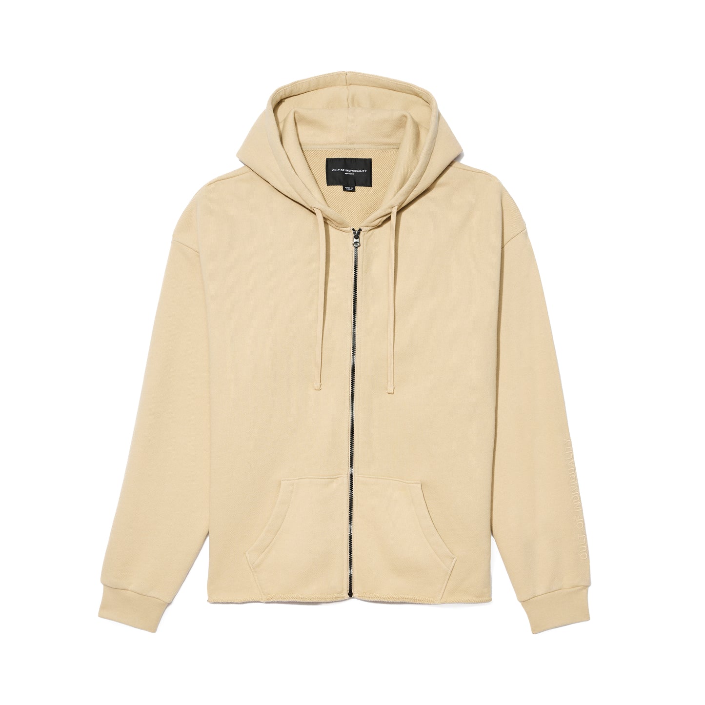 Cult's French Terry Zip Hooded Sweatshirt 620 Grams In Cream
