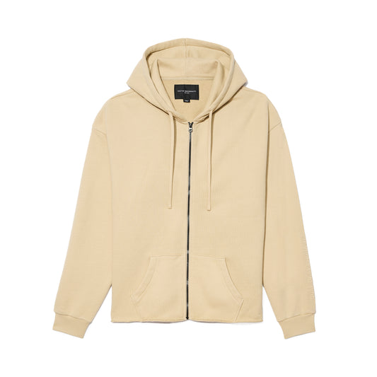 Cult's French Terry Zip Hooded Sweatshirt 620 Grams In Cream