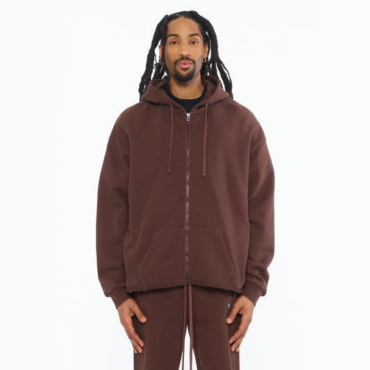Cult's French Terry Zip Hooded Sweatshirt 620 Grams In Pinecone