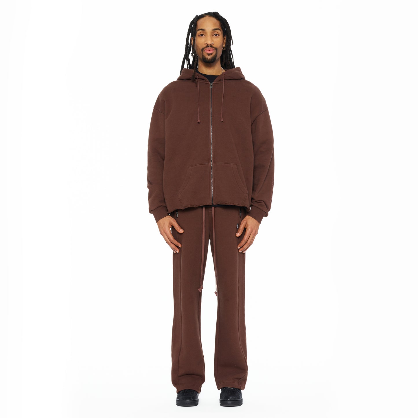 Cult's French Terry Zip Hooded Sweatshirt 620 Grams In Pinecone