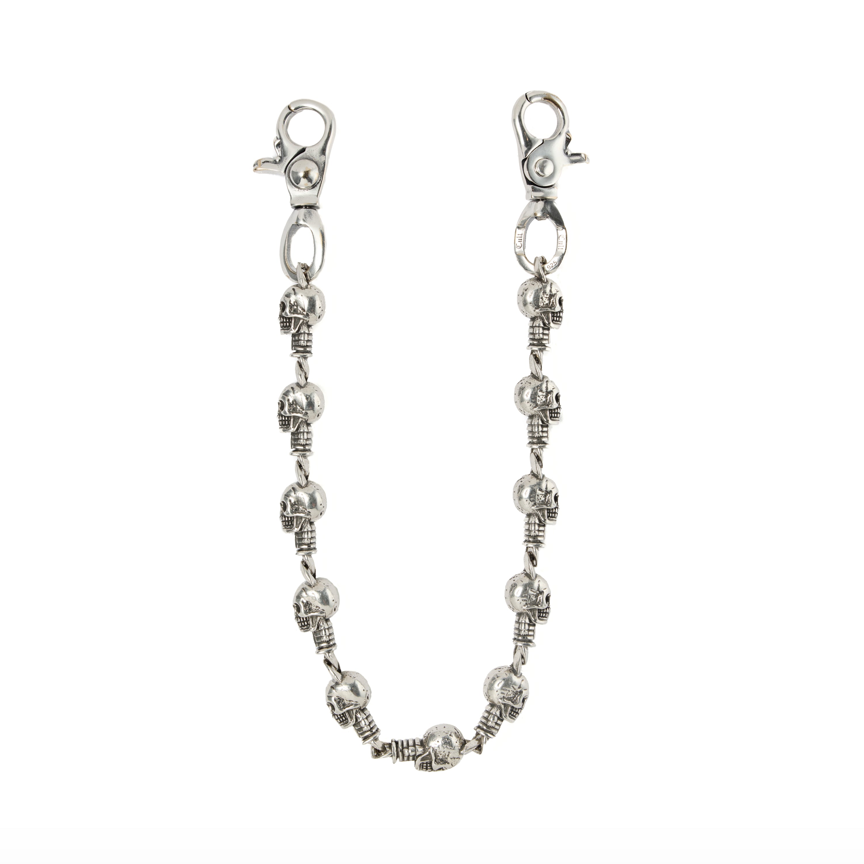PREORDER! Cult's .925 Sterling Silver Plated Wallet Chain in Silver Skull