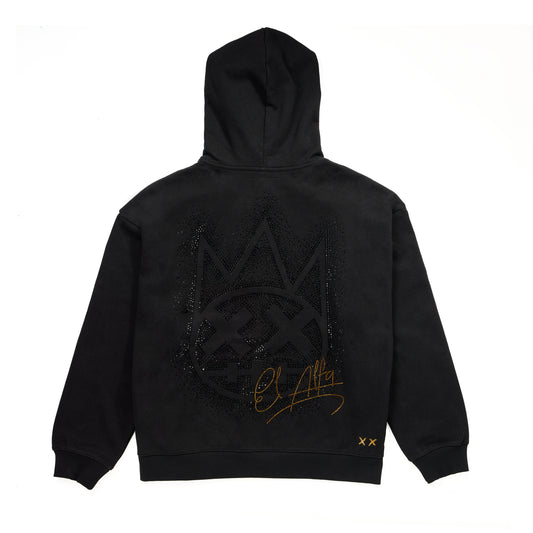 Cult x El Alfa Limited Edition Premium Crystal Pullover Hoodie in Black