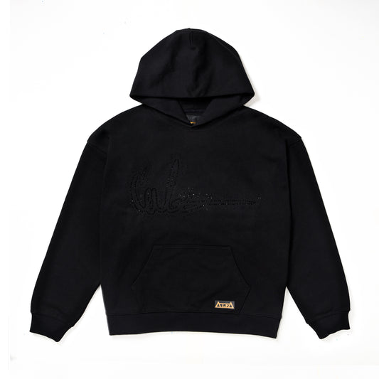 Cult x El Alfa Limited Edition Premium Crystal Pullover Hoodie in Black